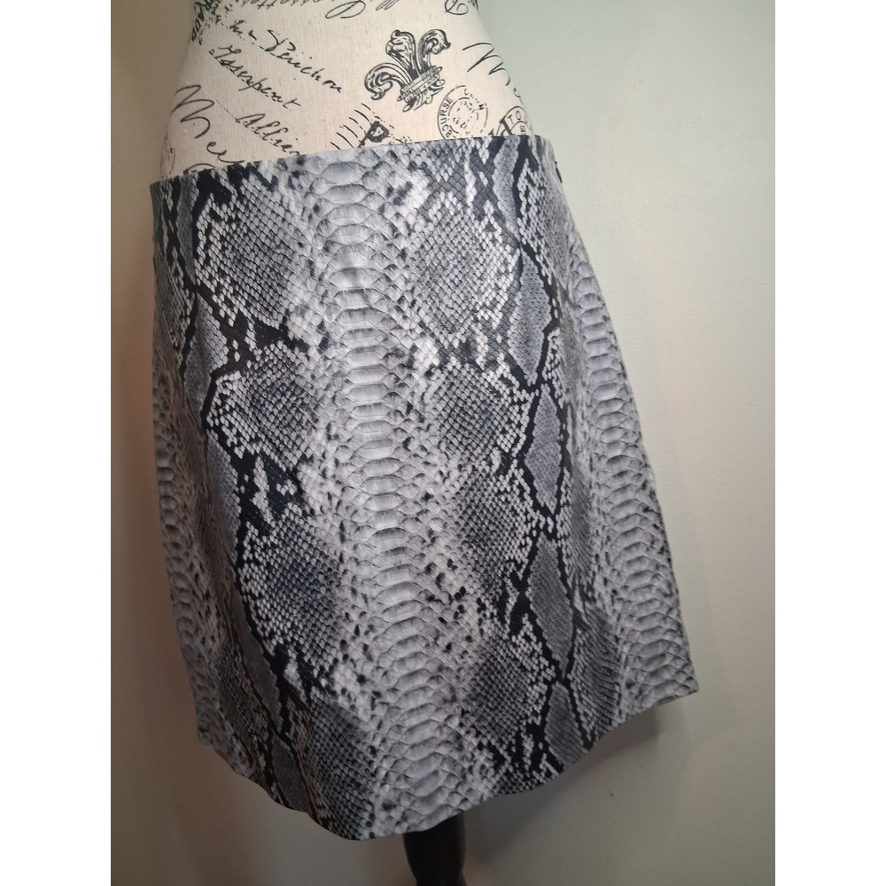 Dynamite Womens Grey Snakeskin Faux Leather Mini Skirt Size Large Side Zip